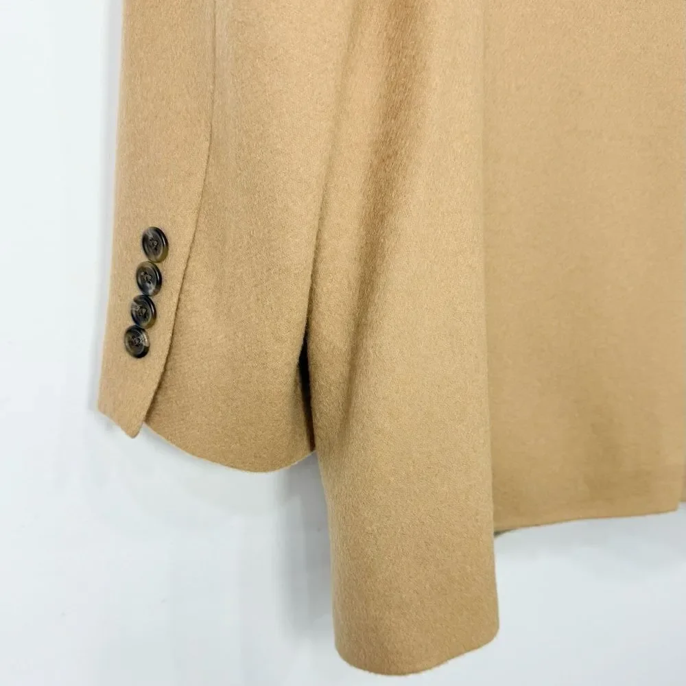 Stafford Tan Camel Hair Wool Double Button Blazer Suit Coat